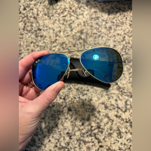 Ray-Ban Reflective Blue Aviator Sunglasses - Picture 3 of 5